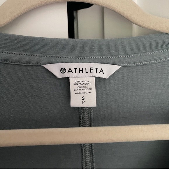 Athleta Embody Twist Front Top Sage Green Knot Front V Neck - Picture 3 of 4